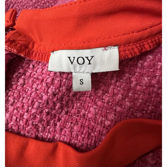 VOY TWEED PUFF SLEEVE RIBBON POCKET DETAIL DRESS SIZE S - Picture 5 of 7